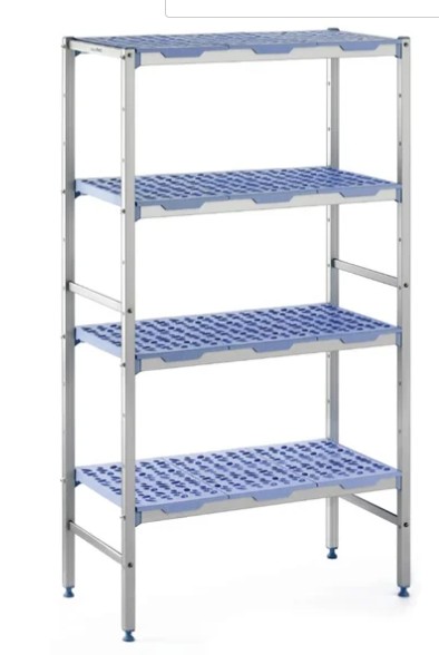 Rayonnage 4 niveaux clayettes Polypropylène 1830x400x2050mmh